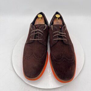 Cole Haan Lunargrand Men Size 11.5M Brown Suede Red Sole Derby Casual Shoes
